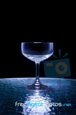 Champagne Glass On Table Stock Photo