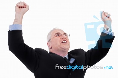 Champion Senior Business Man Stock Photo