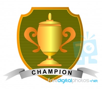 Championship Cup With Champion Stock Image