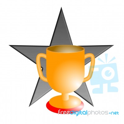 Championship Cup With Star Stock Image