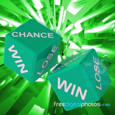 Chance, Win, Lose Dice Background Showing Gamble Losers Stock Image