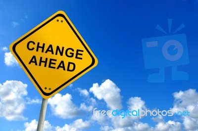 Change Ahead Sign Stock Photo