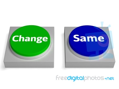 Change Same Buttons Shows Changing Or Improvement Stock Image