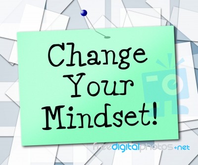 Change Your Mindset Means Think About It And Thinking Stock Image