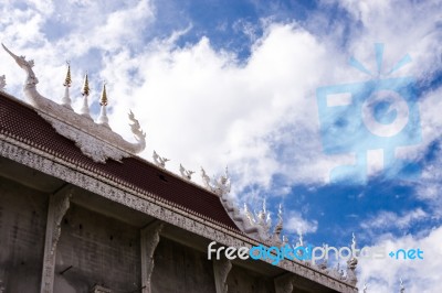 Chapel Inside Wat Huai Pla Kang Stock Photo