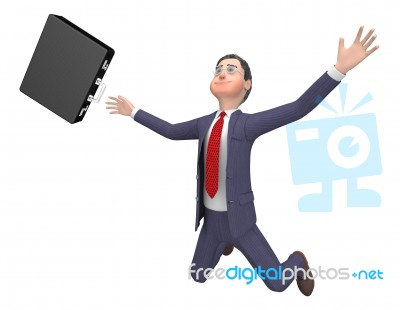 Character Businessman Indicates Render Accident And Fell 3d Rend… Stock Image