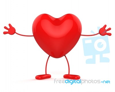 Character Healthcare Shows Valentine Day And Affection Stock Image