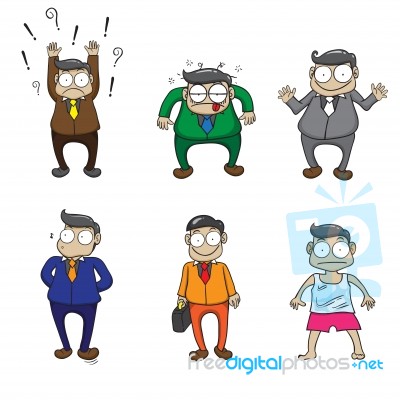 Character Of Man Cartoon On White Background Stock Image