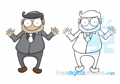 Character Of Man Cartoon On White Background Stock Image