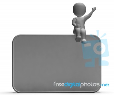 Character On Blank Board Allows Message Or Presentation Stock Image