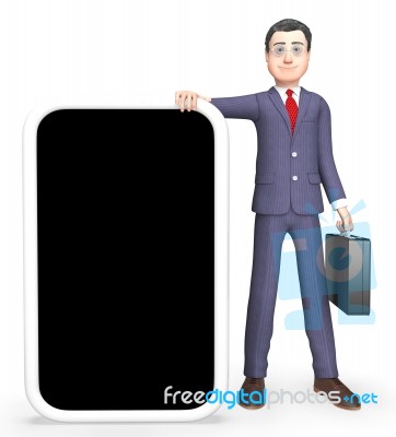 Character Online Indicates World Wide Web And Blank 3d Rendering… Stock Image