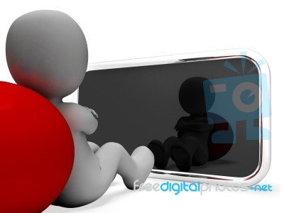 Character Online Means World Wide Web And Network 3d Rendering Stock Image