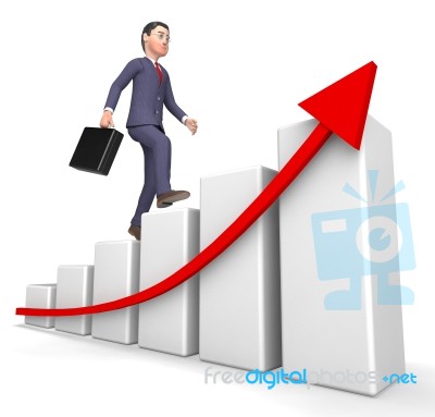 Character Profits Shows Success Successful And Business 3d Rende… Stock Image