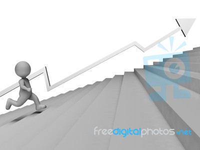 Character Success Represents Arrow Sign And Aim 3d Rendering Stock Image