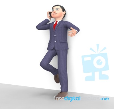 Character Talking Means Phone Call And Calling 3d Rendering Stock Image