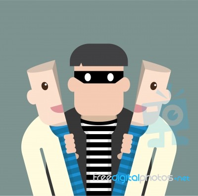 Character Thief In Good Person Stock Image