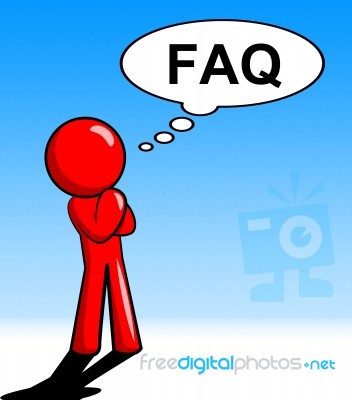 Character Thinking Faq Shows Faqs Support And Answer Stock Image