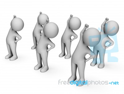 Characters Aerobics Means Low Impact And Drill 3d Rendering Stock Image