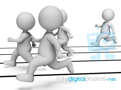 Characters Athletics Indicates Men Sports And Active 3d Renderin… Stock Image