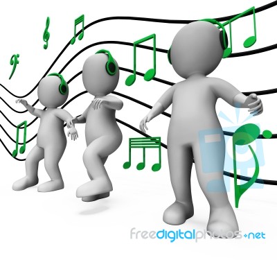 Characters Dancing Shows Music Disco And Party Stock Image