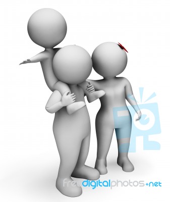 Characters Family Means Blood Relation And Child 3d Rendering Stock Image