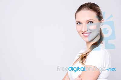 Charismatic Woman Wearing A Bright Smile Stock Photo