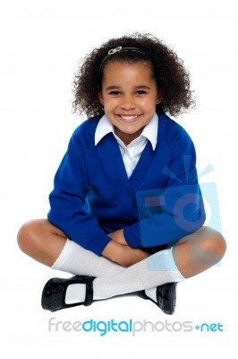 Charming African School Girl Flashing A Smile Stock Photo