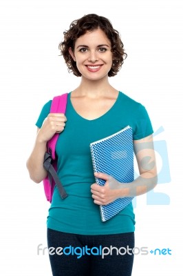 Charming Young University Girl Stock Photo