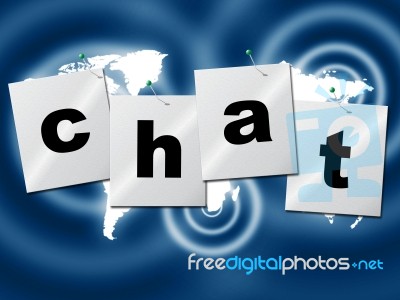 Chat Chatting Indicates Type Typing And Communication Stock Image