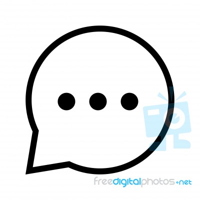 Chat Icon In Speech Bubble -  Iconic Design Stock Image