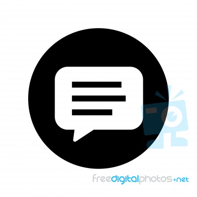 Chat Icon In Speech Bubble -  Iconic Design Stock Image