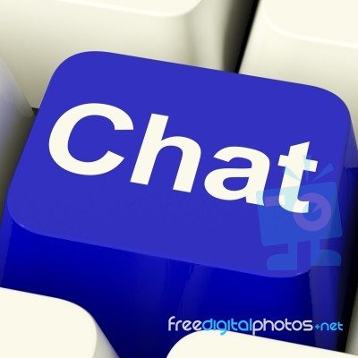 Chat Word Computer Key Stock Image