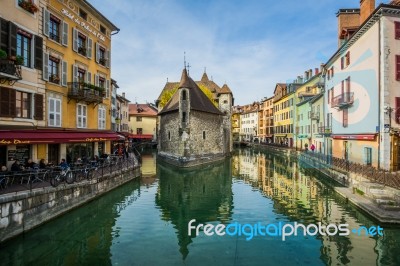 Chateau In A River Stock Photo