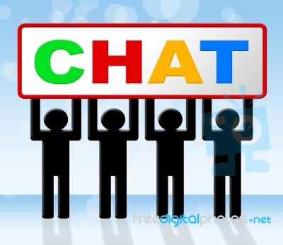 Chatting Chat Means Messenger Communicating And Call Stock Image