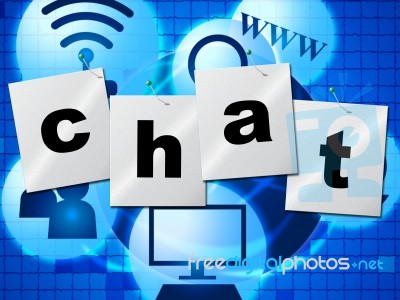 Chatting Chat Represents Telephone Typing And Communicate Stock Image