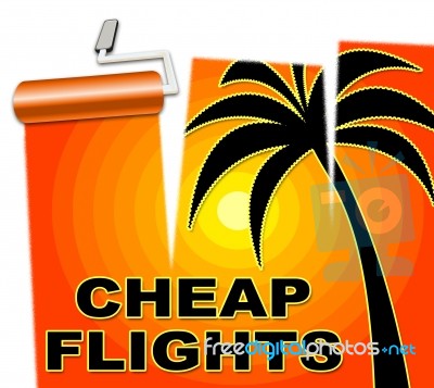 Cheap Flights Represents Low Cost Promo Airfares Stock Image