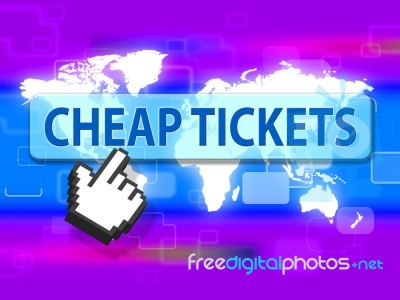 Cheap Tickets Indicates Low Cost And Buy Stock Image