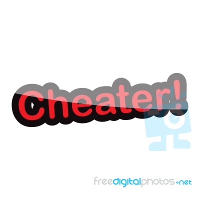 Cheater Text Design On White Background Isolate  Illustration Eps 10 Stock Image