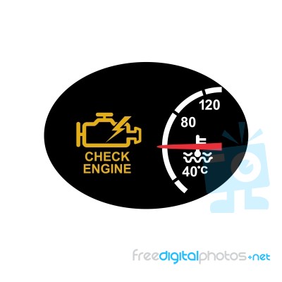 Check Engine Warning Symbol Icon Stock Image