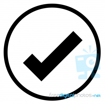 Check Mark Rounded Icon -  Iconic Design Stock Image