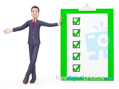 Check Marks Means Tick Symbol And Affirmation 3d Rendering Stock Image