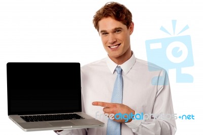 Check Out Brand New Laptop In Market For Sale Stock Photo