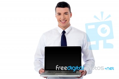 Check Out Brand New Laptop In Market For Sale Stock Photo