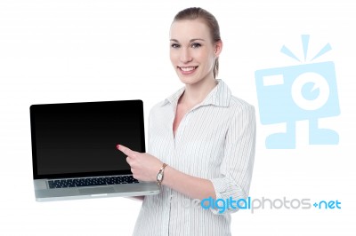 Check Out Brand New Laptop In Market For Sale Stock Photo