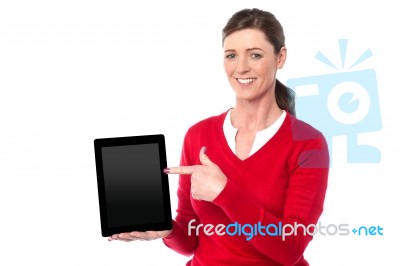 Check Out New Generation Touch Pad Device Stock Photo