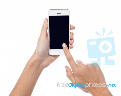 Check Out The Brand New Cell Phone Stock Photo