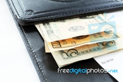 Check With Cash In Cafe Stock Photo