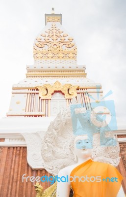 Chedi Prathat Panom With Cloudy Sky In Thailand Public Temple Stock Photo