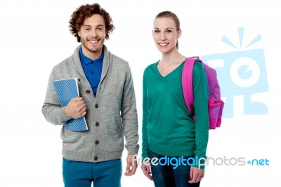 Cheerful Classmates Posing Together Stock Photo