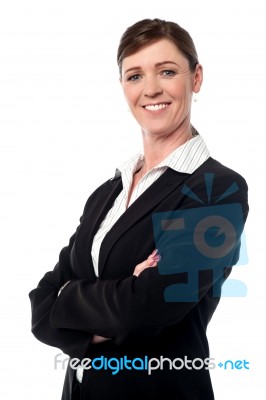 Cheerful Confident Businesswoman Stock Photo